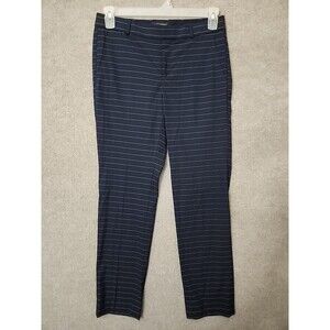 Banana Republic Ryan Slim Straight Trouser Dress Pants Womens 4 Blue Striped